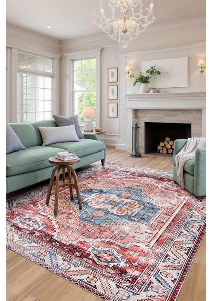 Dekoratif Yıkanabilir, Kaymaz Tabanlı, Modern Salon Oturma Odası Halısı - FR122