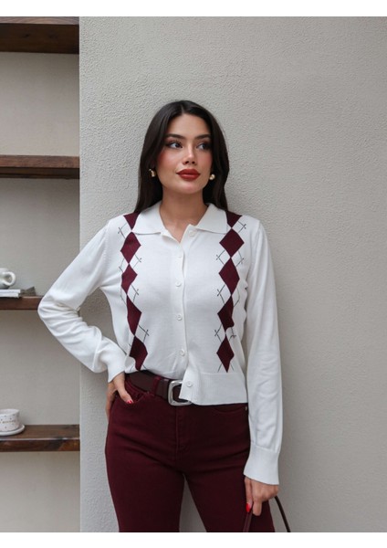 Polo Yaka Baklava Desen Hırka fırsatları