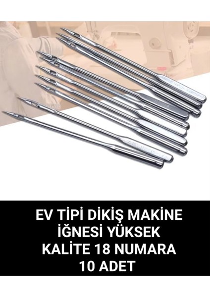 Kalın Kumaşlar Için 18 Numara Dikiş Iğnesi, 10 Adet, Metalik Görünüm fırsatları