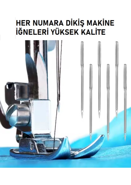 Kalın Kumaşlar Için 18 Numara Dikiş Iğnesi, 10 Adet, Metalik Görünüm