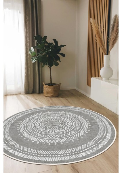 Yuvarlak Yıkanabilir, Kaymaz Tabanlı, Salon - Oturma Odası Halısı - SFTKECE053YUVARLAK modelleri