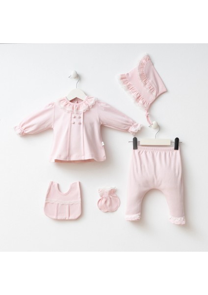 7086 Mnz Marka Elegant Yeni Doğan Hastane Çıkışı Kız 5'li Set