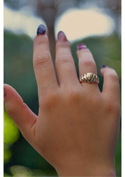 Ayarlanabilir Istiridye Desenli Yüzük Ayarlanabilir Çelik Görünümlü Xp modelleri