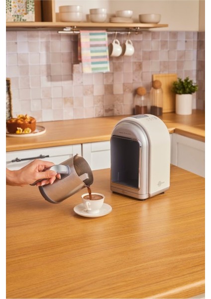 Sütlü Çelik Cezveli Türk Kahve Makinesi 5 Fincan Kapasiteli Swiss Cream modelleri