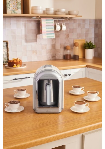 Sütlü Çelik Cezveli Türk Kahve Makinesi 5 Fincan Kapasiteli Swiss Cream fırsatları