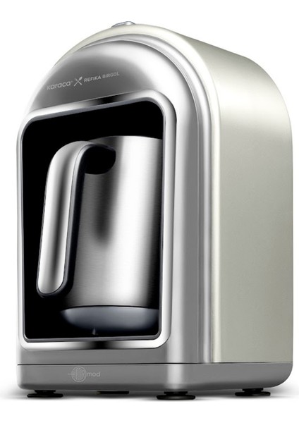 Sütlü Çelik Cezveli Türk Kahve Makinesi 5 Fincan Kapasiteli Swiss Cream