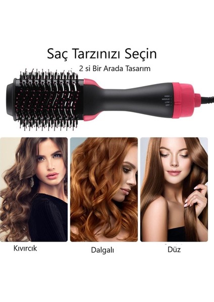 Siyah Saç Şekillendirici ve Düzleştirici Fön Tarağı, Kolay Kullanım