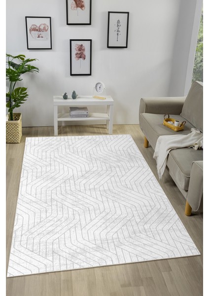 Dekoratif Yıkanabilir, Kaymaz Tabanlı, Modern Salon - Oturma Odası Halısı - WOOKECE1404 fiyatları