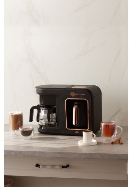 Siyah 5’li Çok Fonksiyonlu Türk Kahve Makinesi, Modern ve Şık Tasarım