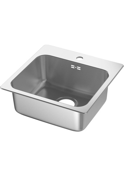 Tek Gözlü Eviye, Paslanmaz Çelik, 46X46 cm