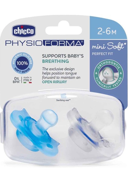 Chicco Physioforma Mini Soft 2'li Emzik 2-6 Ay Erkek