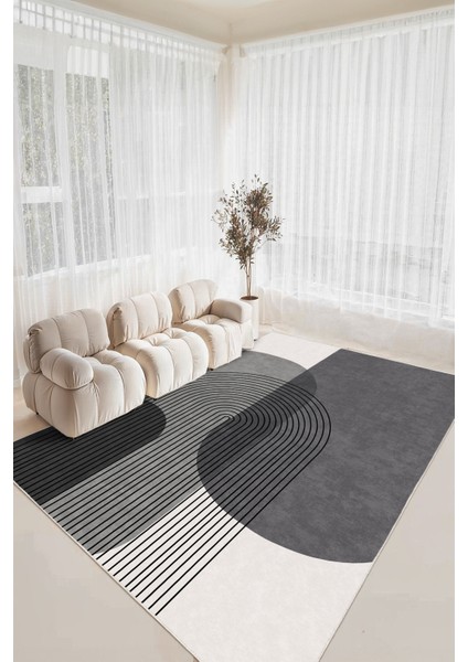 Dekoratif Yıkanabilir, Kaymaz Tabanlı, Salon Oturma Odası Halısı - WOOSOFTKECE030