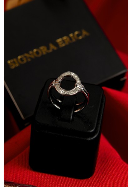 Ortası Boş Etrafı Zirkon Taşlı Ayarlanabilir Çelik Görünümlü Xp Yüzük fiyatları