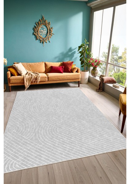 Dekoratif Yıkanabilir, Kaymaz Tabanlı, Modern Salon - Oturma Odası Halısı - WOOKECE1382