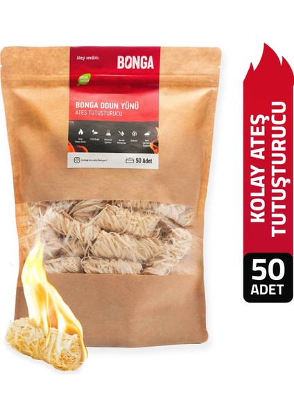Bonga Odun Yünü Tutuşturucu – 50 Adet 700 gr