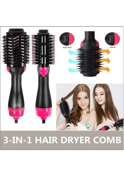 Siyah Saç Düzleştirici ve Şekillendirici Fön Fırçası Tarak Seti fiyatları