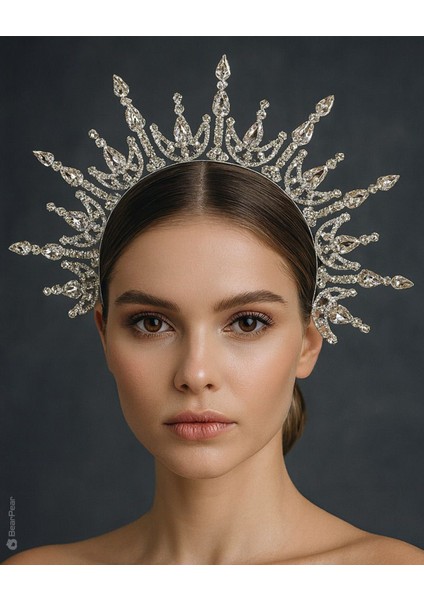 Regina Kristal Taşlı Elegant Taç Tiara