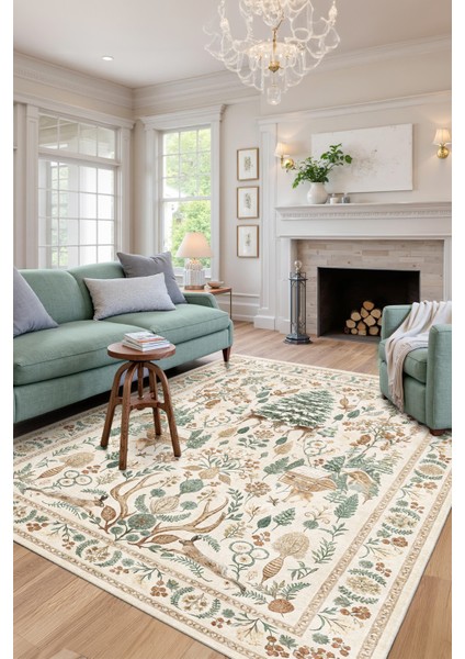 Dekoratif Yıkanabilir, Kaymaz Tabanlı, Modern Salon Oturma Odası Halısı - FR25