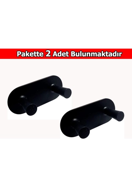 Glare Konik Kendinden Yapışkanlı Askılık Ikili Mat Siyah 2 Li Paket modelleri