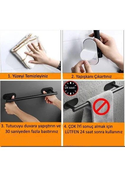 Glare Konik Kendinden Yapışkanlı Askılık Ikili Mat Siyah 2 Li Paket