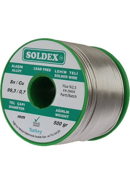 2mm 500GR Kurşunsuz Lehim Teli - SN99.3 Cu0.7