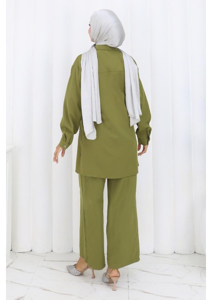 Minimal Taşlı Takım Haki 19367 fırsatları