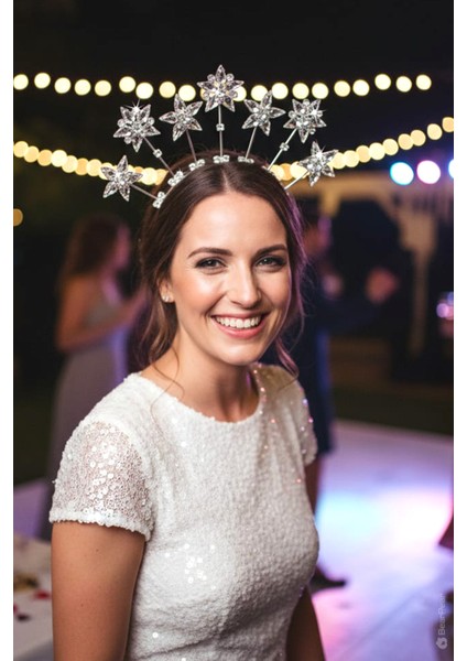 Crystal Taşlı Yıldızlı Kutlama Özel Gün Parti Taç