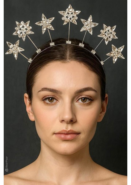 Crystal Taşlı Yıldızlı Kutlama Özel Gün Parti Taç modelleri