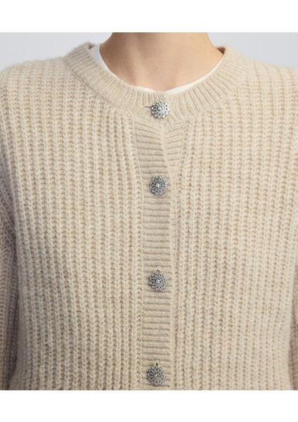 Kristal Taş Düğmeli Hırka IW6250050343090 fırsatları