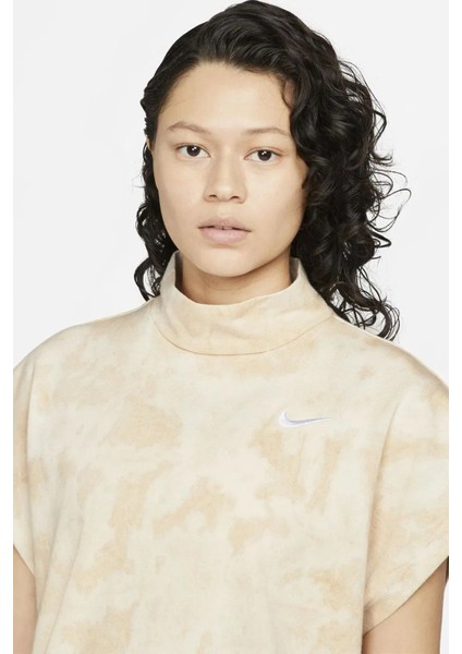 Sportswear Women's Oversized Fit Washed Jersey Dress Kadın Oversize Elbise Tişört Bej modelleri