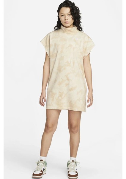 Sportswear Women's Oversized Fit Washed Jersey Dress Kadın Oversize Elbise Tişört Bej fırsatları