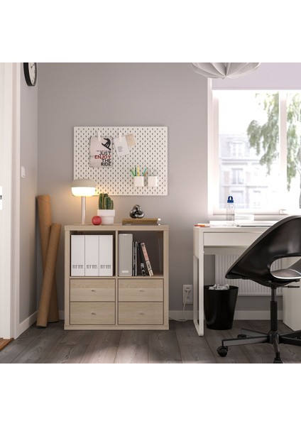 Açık Raf Ünitesi, Ağartılmış Meşe Görünümlü, 77X77 Cm, Çekmeceli fiyatları