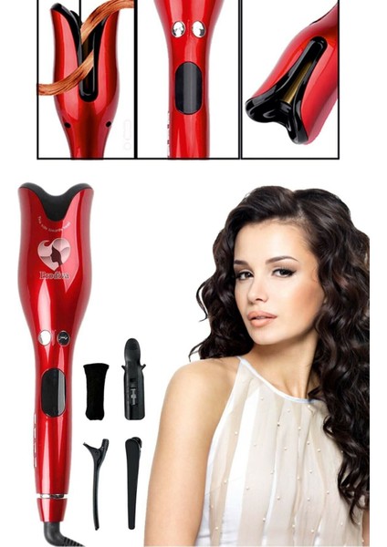 Kırmızı Otomatik Saç Kıvırma Maşası, Pratik ve Şık Saç Dalga Aracı fiyatları