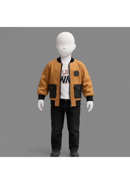 Vint Outure Yazılı Ceketli 3'lü Takım