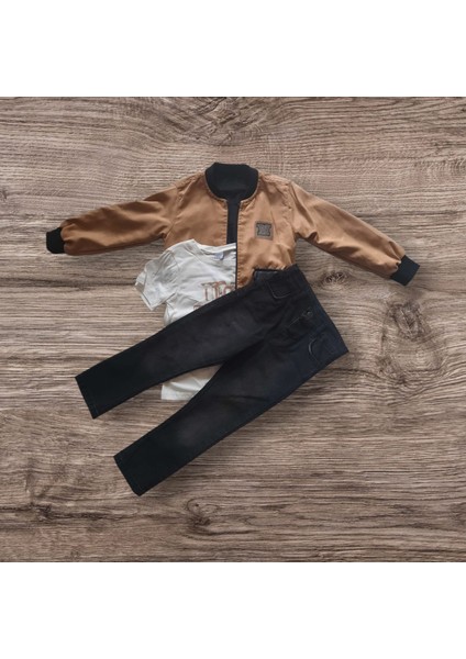 Vint Outure Yazılı Ceketli 3'lü Takım fırsatları