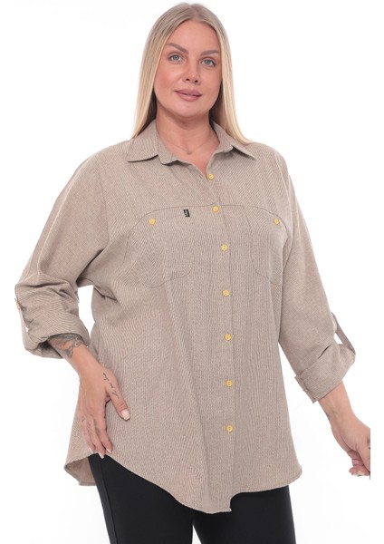 Cotton Büyük Beden Kadın Gömlek