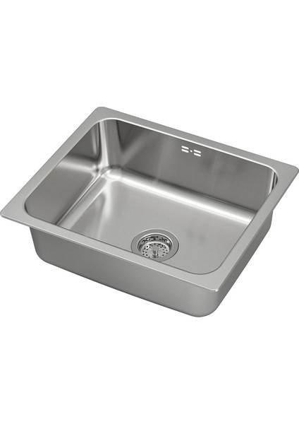 Tek Gözlü Eviye, Paslanmaz Çelik, 56X46 cm