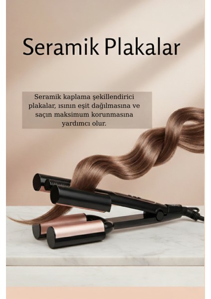 32MM Wag ve Su Dalgası Saç Maşası HRS-550, Siyah Renk modelleri