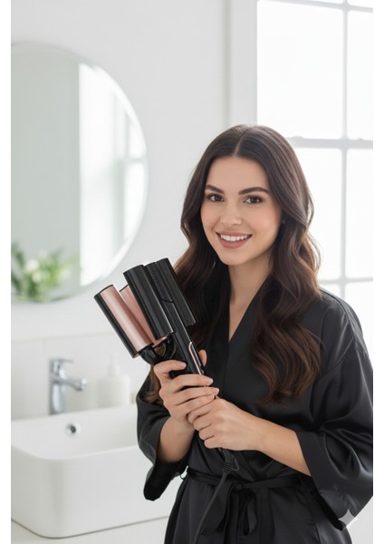 32MM Wag ve Su Dalgası Saç Maşası HRS-550, Siyah Renk indirimleri