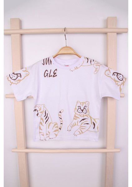 Erkek Çocuk Yazlık Takım Şortlu Kaplan Desenli 100% Pamuklu Rahat Kullanım modelleri