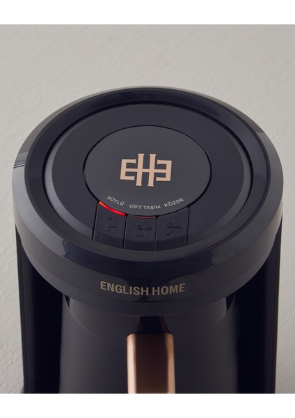 Sütlü Türk Kahvesi Makinesi, Şık Siyah-Bakır Tasarım, Kolay Kullanım