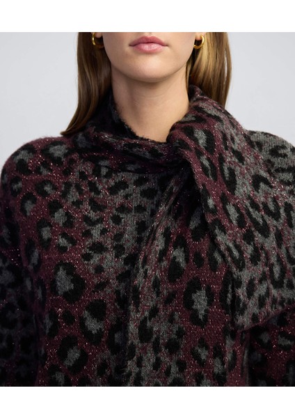 Leopar Jakarlı Bağlamalı Triko IW6250050334035 fırsatları