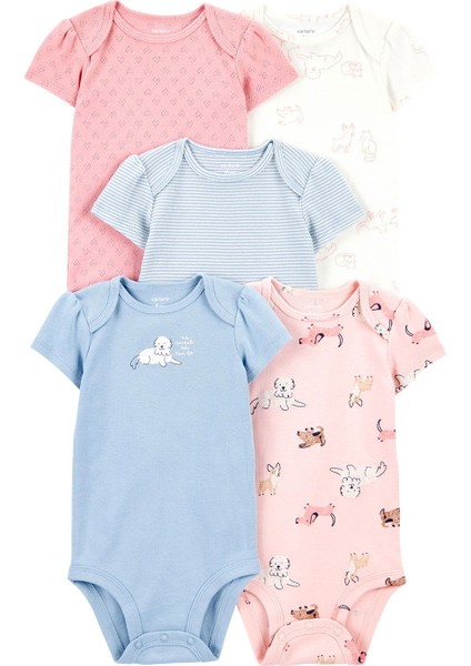 Kız Bebek Kısa Kollu 5li Body