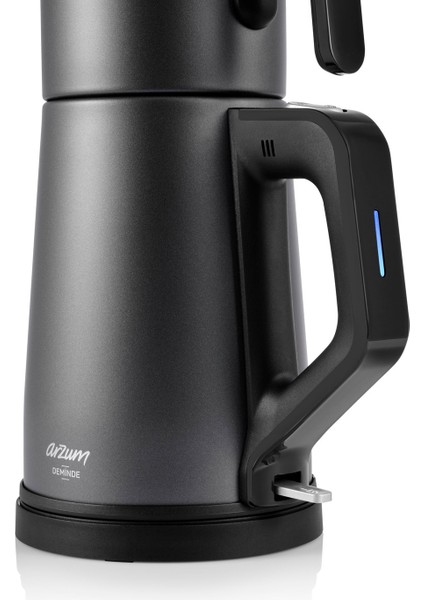 Füme Renkli 1 Lt Demlikli 1800W Çay Makinesi, Şık ve Kullanışlı Tasarım indirimleri