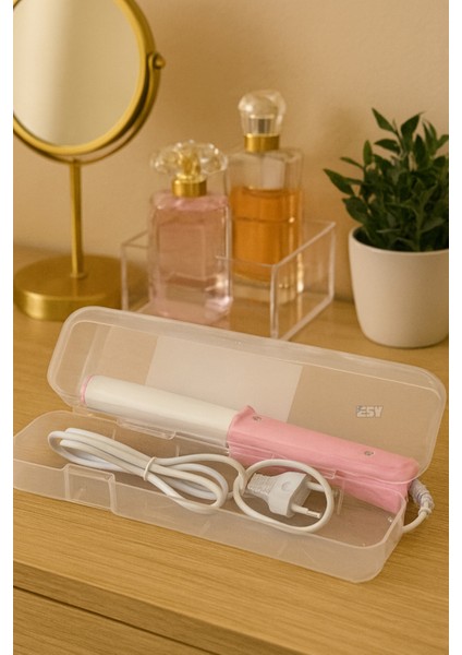 Pembe Taşınabilir Seyahat Saç Maşası, Kompakt ve Şık Tasarım