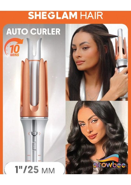 Pratik Otomatik Saç Kıvırıcı, Turuncu, Kolay Kullanımlı ve Hızlı Şekillendirici