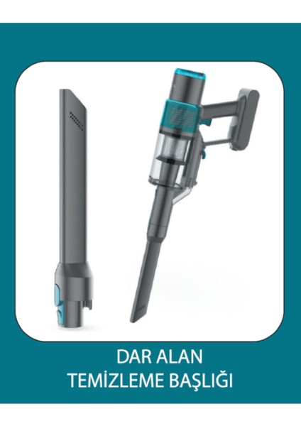 Kablosuz 500W Dikey Süpürge, Turkuaz Renkli, Hafif ve Güçlü Temizlik Aracı indirimleri