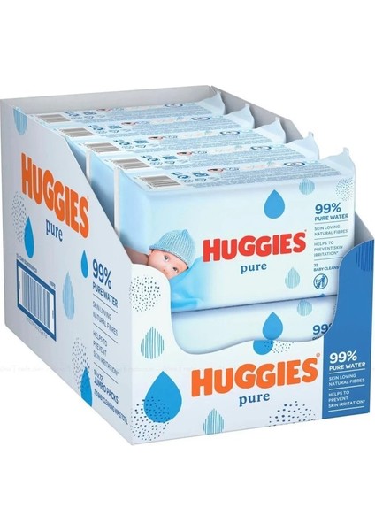 Huggies Pure Yenidoğan Hassas Islak Havlu 72 Yaprak 10'lu Maxi Paket (720 Yaprak)