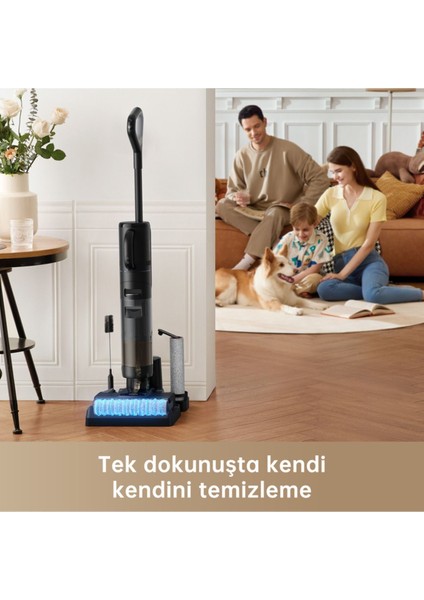 H12 Dual Akıllı Islak Kuru Dikey Süpürge, Çok Yüzeyli Temizlik, 4'ü 1 Arada Siyah indirimleri
