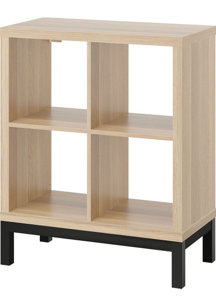 Açık Raf Ünitesi, Ağartılmış Meşe Görünümlü-Siyah, 77X94 cm